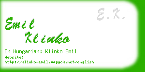 emil klinko business card